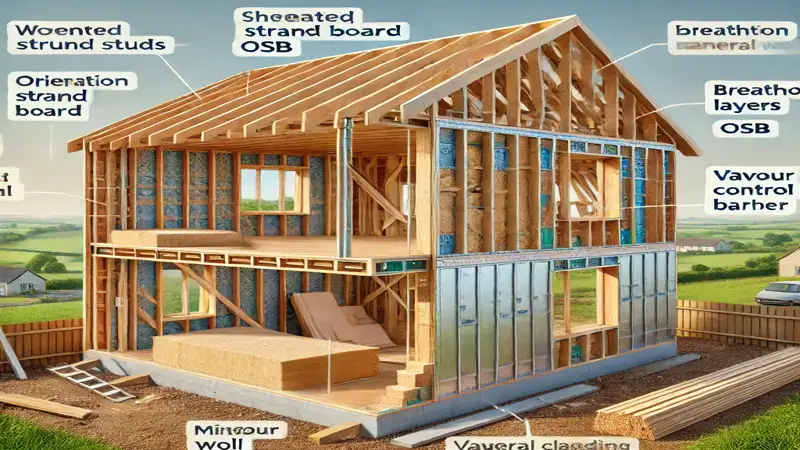 timber frame external wall construction details uk